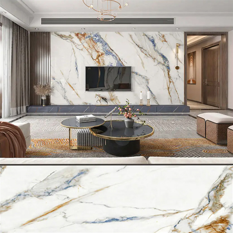 Lembaran Marmar PVC Bersalut UV 1220×2800mm untuk Perabot dan Kabinet Panel Dinding Plastik Berlamina Ringan dan Tahan Lama Hiasan