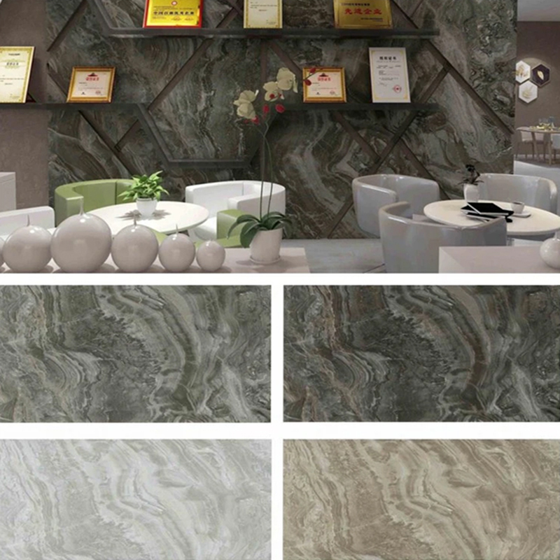 Lembaran Marmar PVC Bersalut UV 1220×2800mm untuk Perabot dan Kabinet Panel Dinding Plastik Berlamina Ringan dan Tahan Lama Hiasan