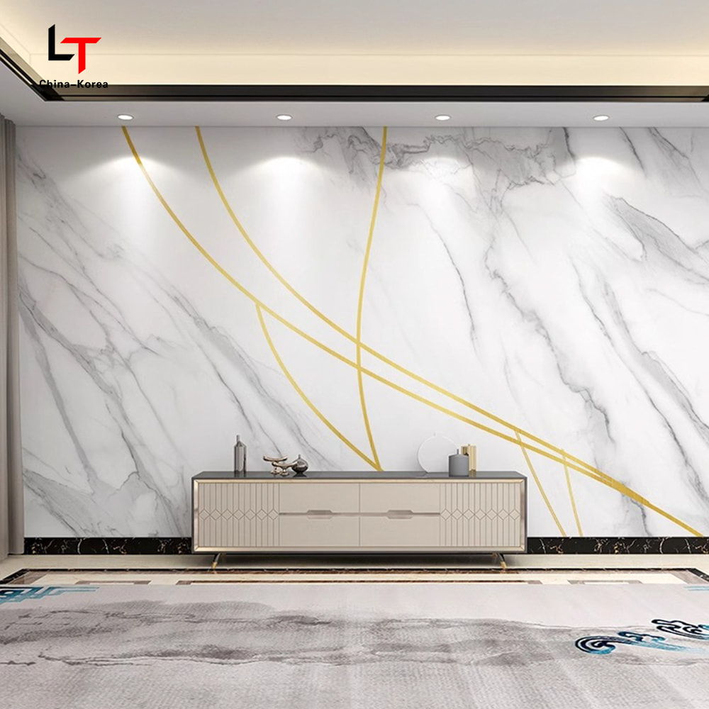 1220×2440mm PVC Karbon Kristal Panel Kalis Air Pelapisan Dinding Hiasan Kalis Api untuk Luar Dalaman dengan Salutan UV