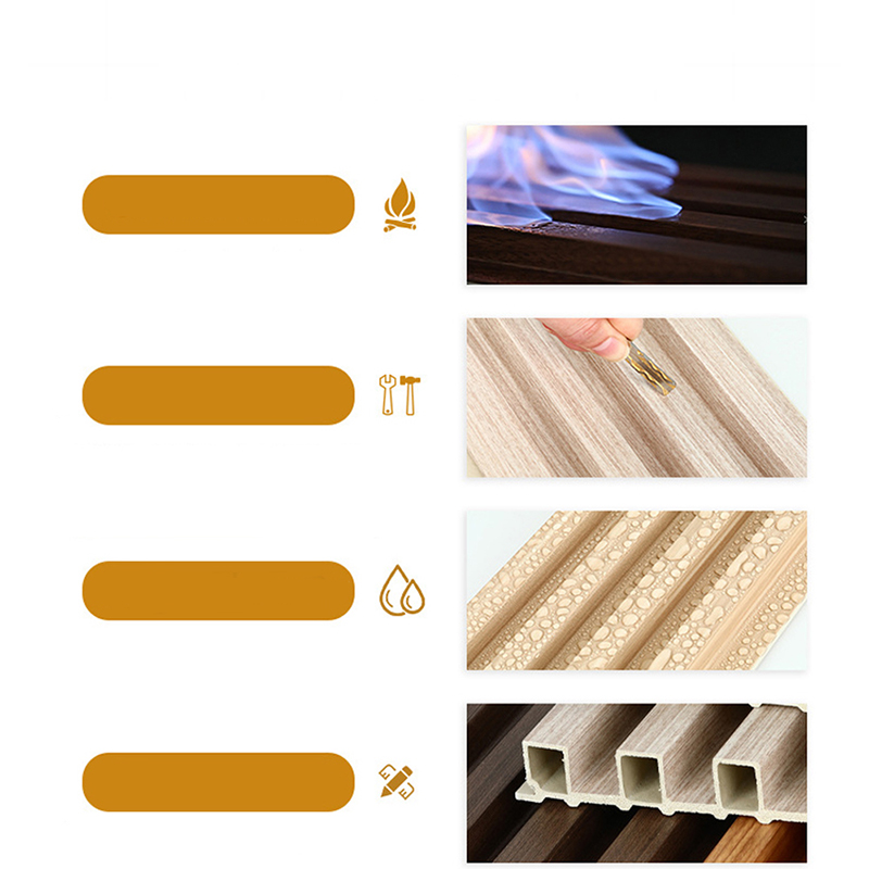 Panel Dinding WPC Dalaman Papan Dinding Komposit Plastik Kayu Pelapisan Kalis Air Kalis Bunyi dan Kalis Api untuk Aplikasi Gim Hiasan Dalaman Rumah