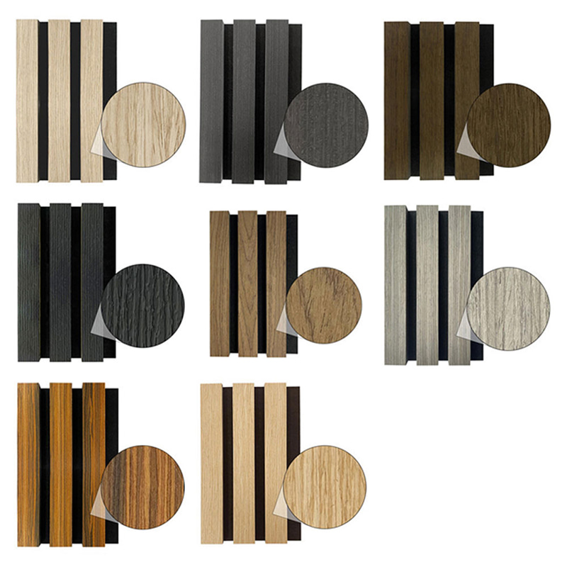 Panel Dinding Akustik WPC Dalaman Moden Reka Bentuk Saling Hiasan Kalis Bunyi Kalis Api Menyerap Bunyi Gred Jeriji Luar