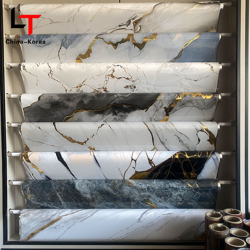 Filem Pemindahan Haba Laminasi Percetakan 5D 3D Filem Hiasan Perabot PVC Kerajang Tekan Vakum untuk Panel Dinding Pintu Papan UV WPC