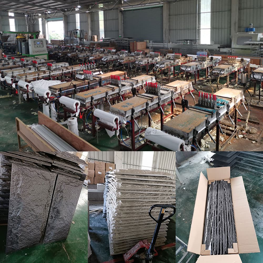 60*30cm Hiasan Lembaran Venir Hiasan Poliuretana Tiruan Panel Dinding Batu Pu Batu Tiruan untuk Rumah