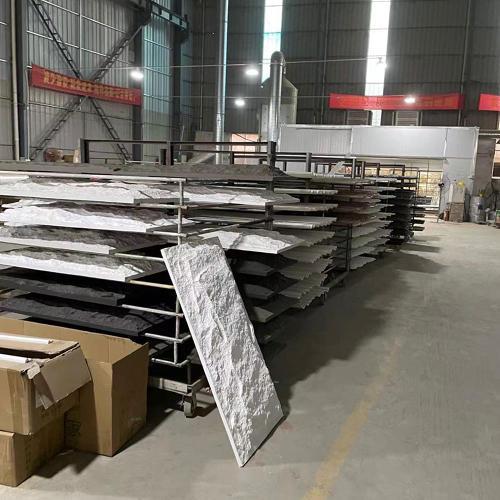 60*30cm Hiasan Lembaran Venir Hiasan Poliuretana Tiruan Panel Dinding Batu Pu Batu Tiruan untuk Rumah