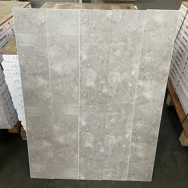 Marmar Putih dan Hitam Butiran Kayu Teras Tegar Saling Kunci Klik Kunci Papan Vinyl Lantai Piso PVC Klik Dalaman Piso Lantai SPC