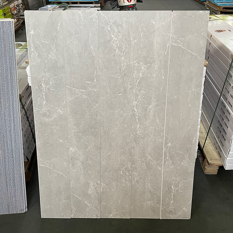 Marmar Putih dan Hitam Butiran Kayu Teras Tegar Saling Kunci Klik Kunci Papan Vinyl Lantai Piso PVC Klik Dalaman Piso Lantai SPC