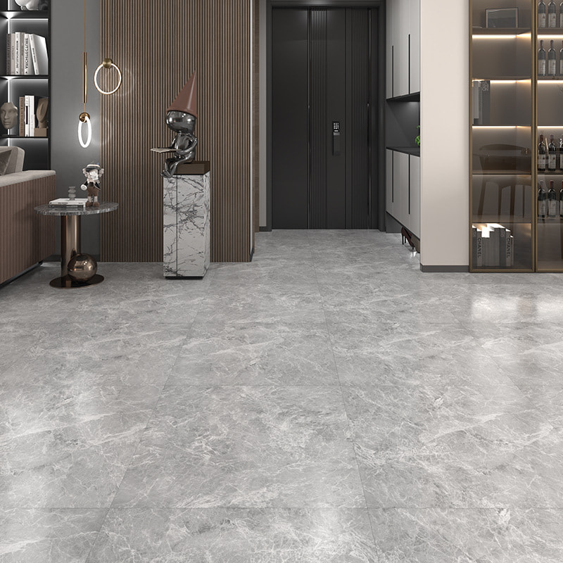 Marmar Putih dan Hitam Butiran Kayu Teras Tegar Saling Kunci Klik Kunci Papan Vinyl Lantai Piso PVC Klik Dalaman Piso Lantai SPC