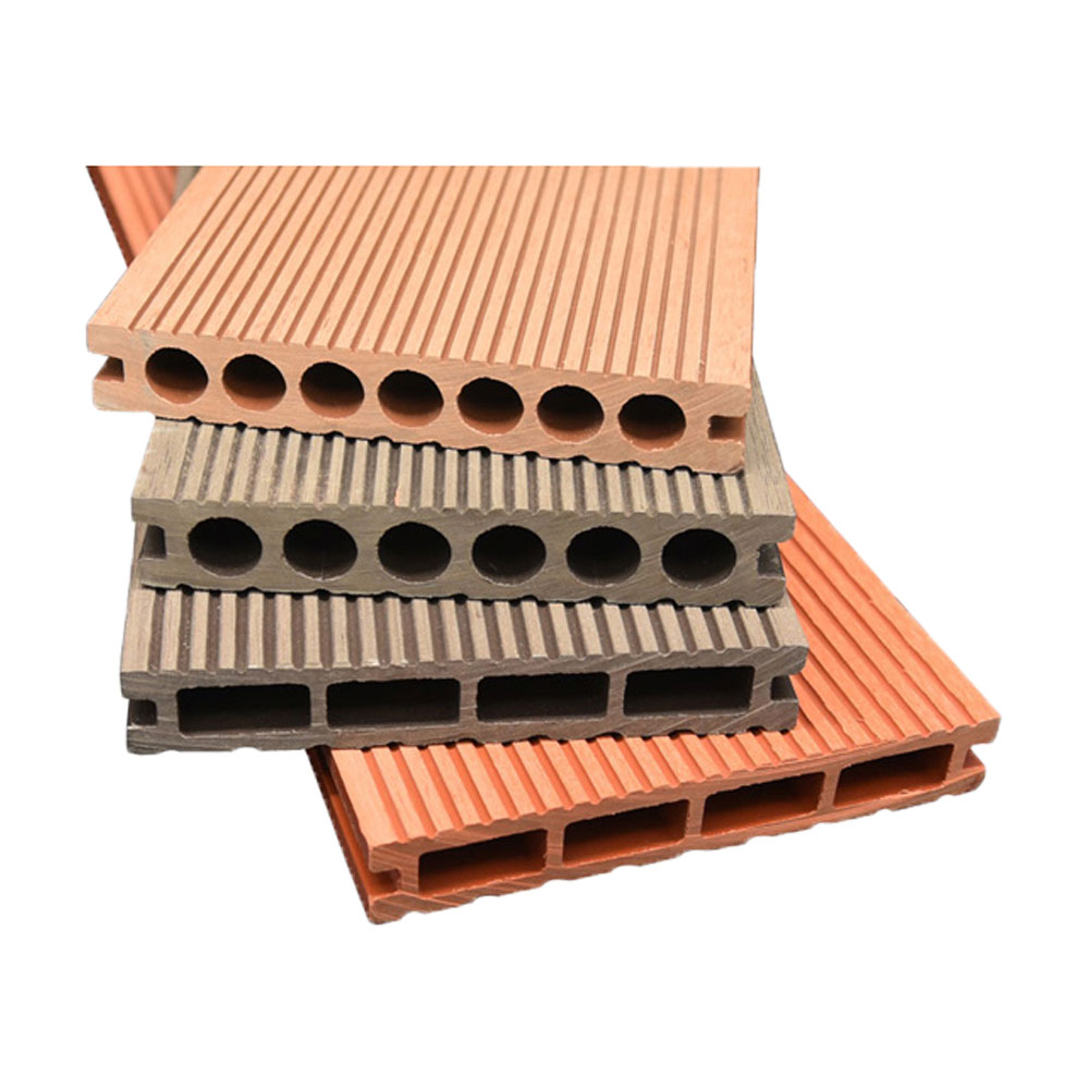 Interlock Wpc Decking Luaran 3D Timbul Kayu Papan Decking Komposit Kayu Lantai Tekstur Plastik