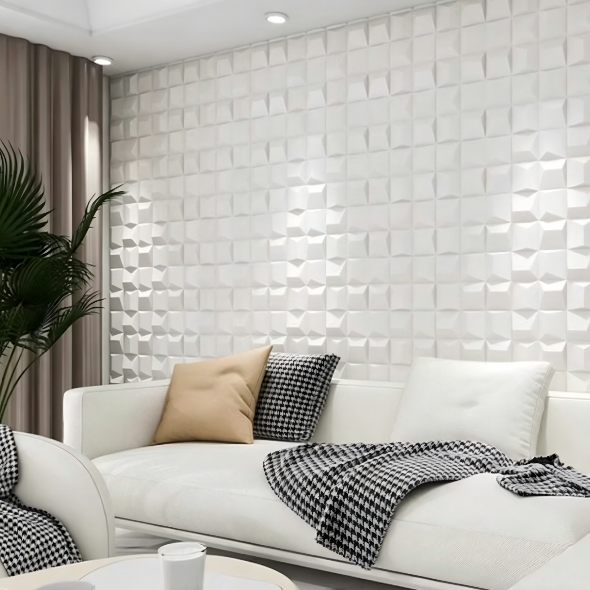 Panel Dinding Geometri PU: Cipta Dinding Aksen 3D dengan Pantas